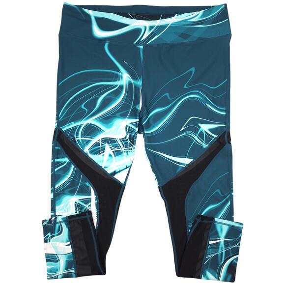 Fabletics Leggings Womens 1X Blue High Waist Cherise Powerhold Mesh Wavelength - Picture 2 of 12